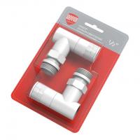 Набор дизайн-вентилей Royal Thermo PIANO угловой белый 1/2"